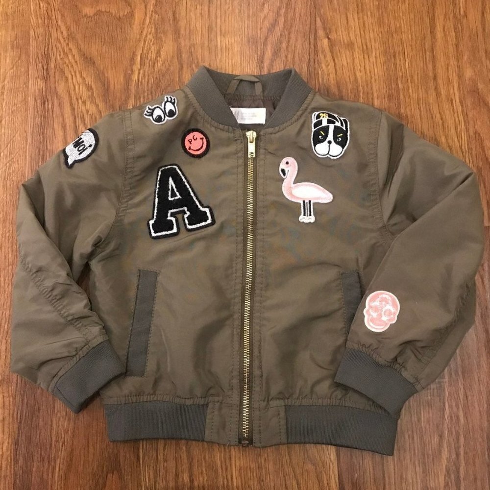 H&M kids military bomber patches Jacket